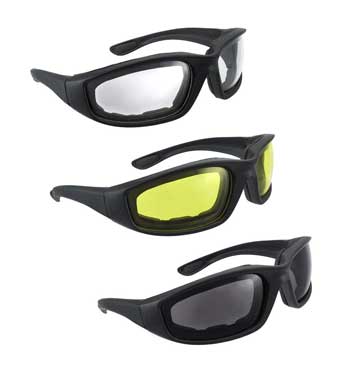 3 Pair Motorcycle Riding Glasses Smoke Clear Yellow