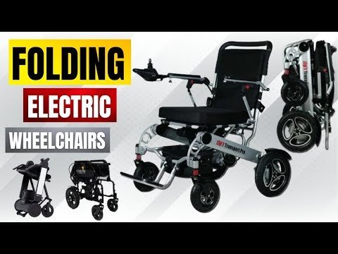 A modern folding wheelchair sits in a bright, minimalist living room interior.
