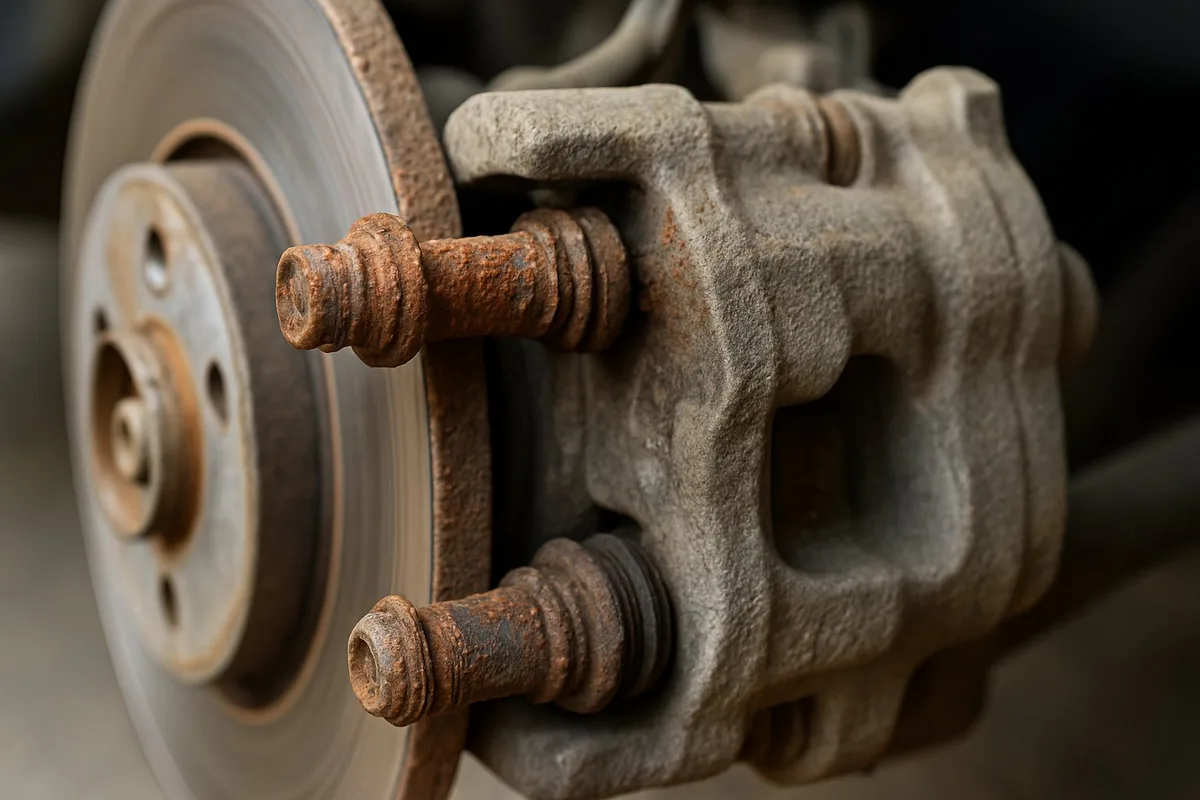 corroded caliper slide pins