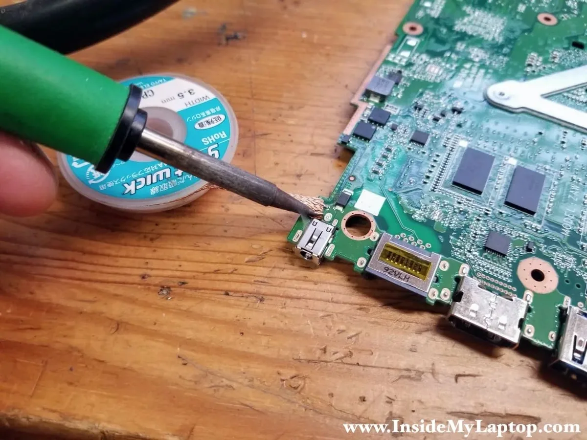 DC barrel jack replacement soldering