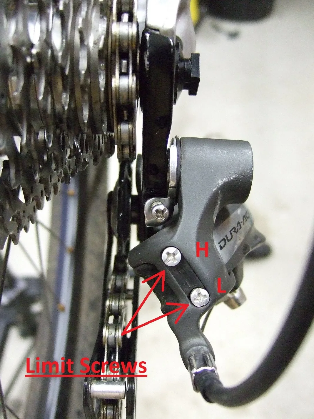 derailleur limit screw adjustment