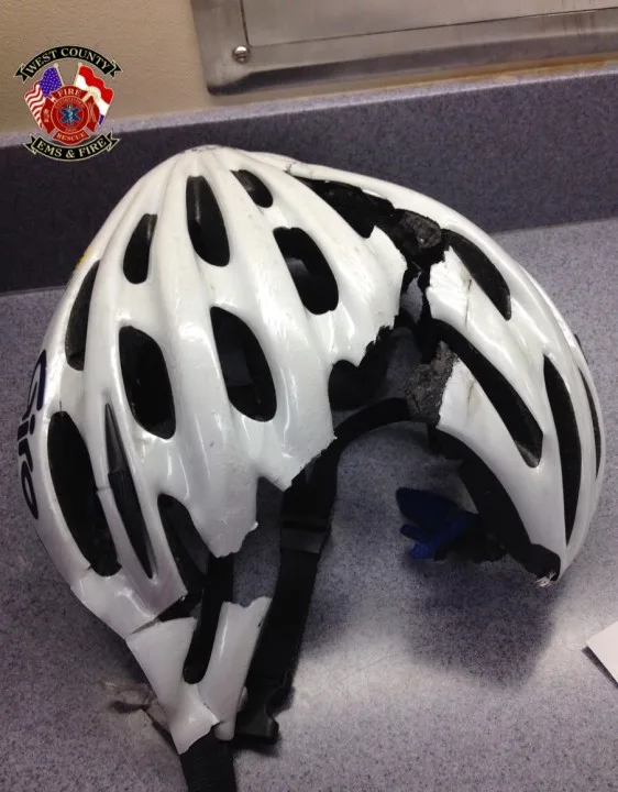 helmet after accident