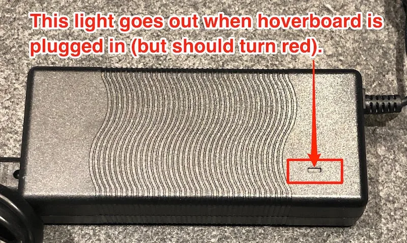 hoverboard charging but not turning on