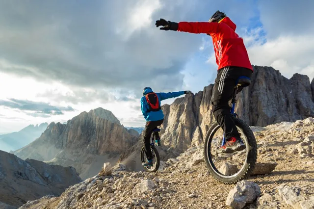 how do you ride a unicycle downhill