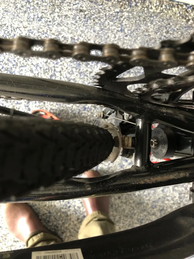 kids bike tire rubbing fender