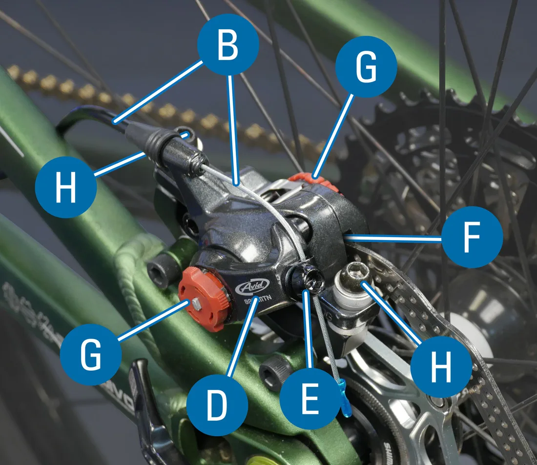 mechanical disc brake caliper alignment