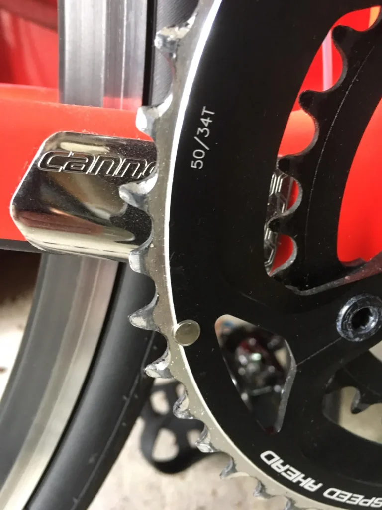 mountain bike chainring worn