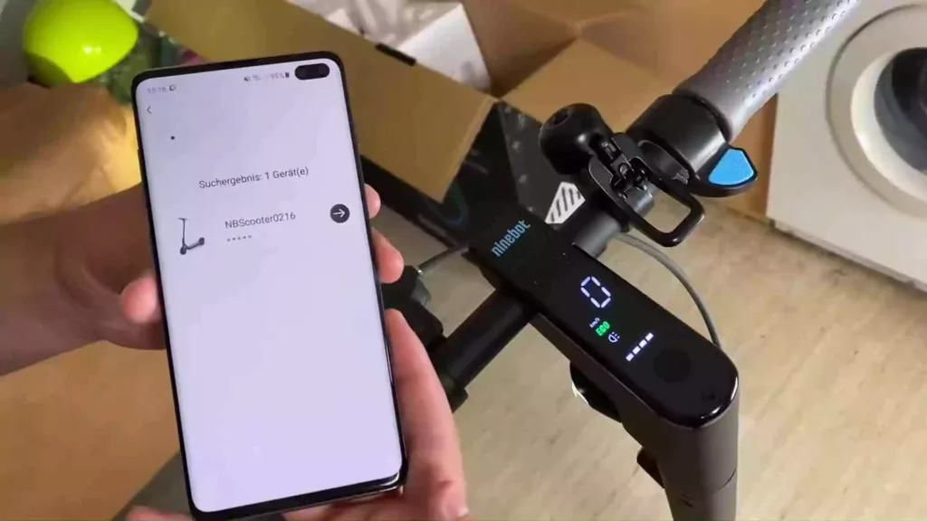 Ninebot app Bluetooth connection screen