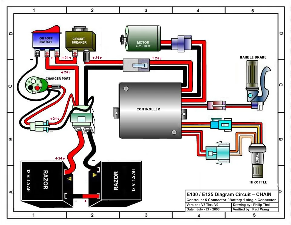 Razor E100 electrical diagram