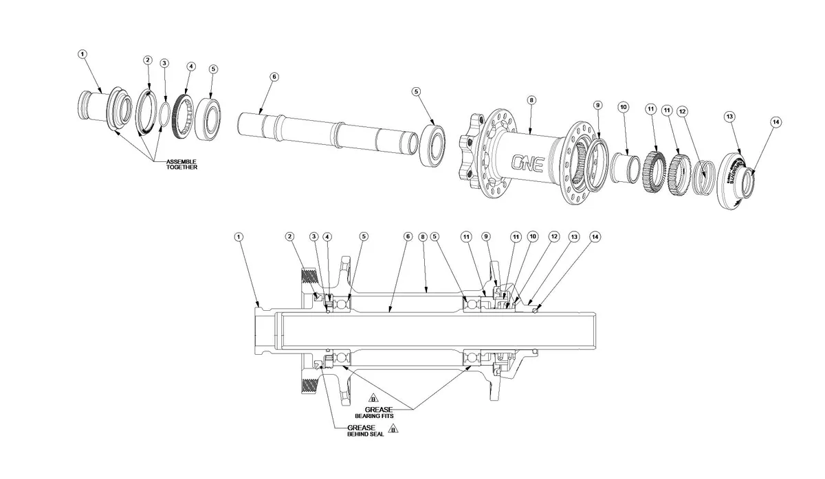 Razor E100 rear wheel assembly