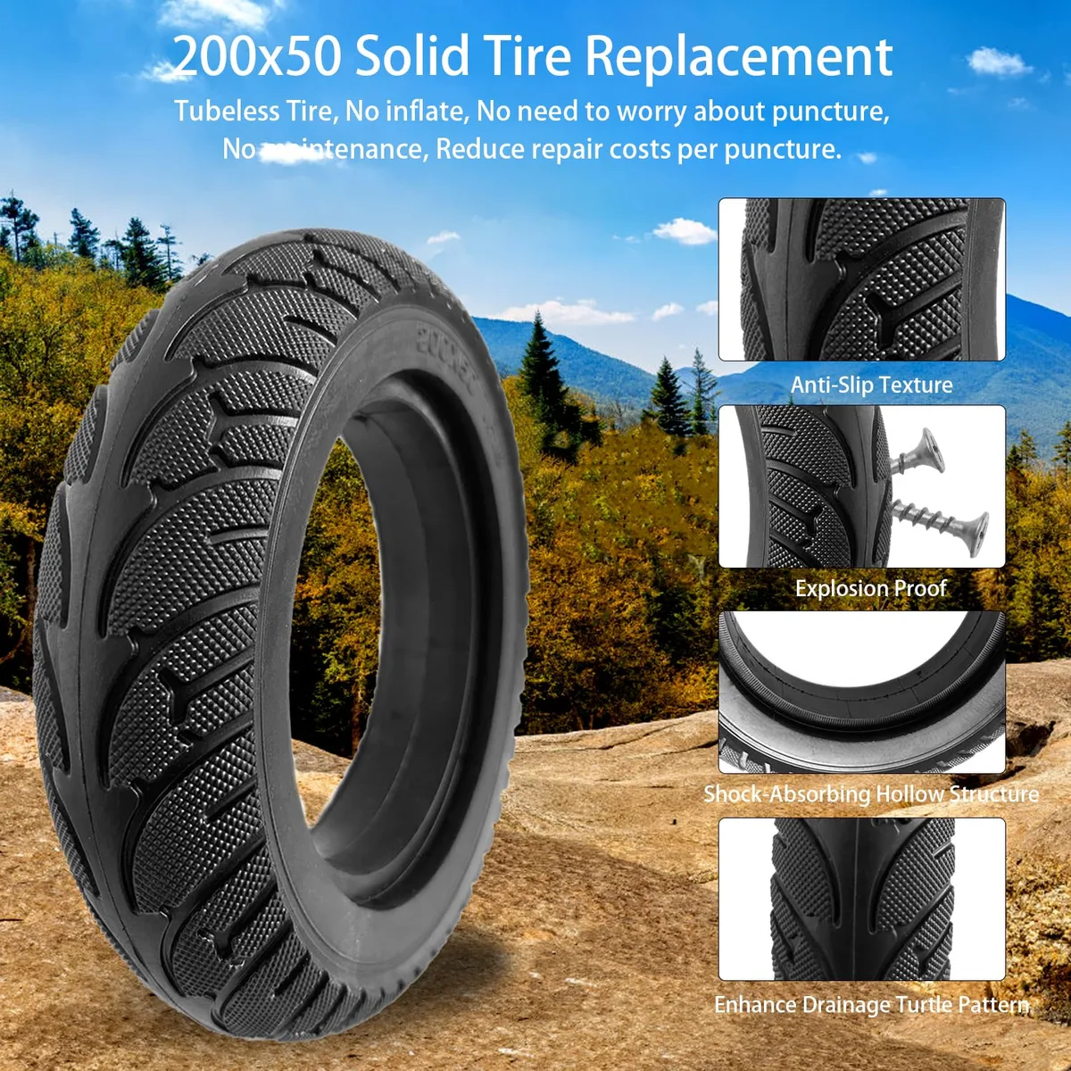 Razor E100 solid tire vs pneumatic