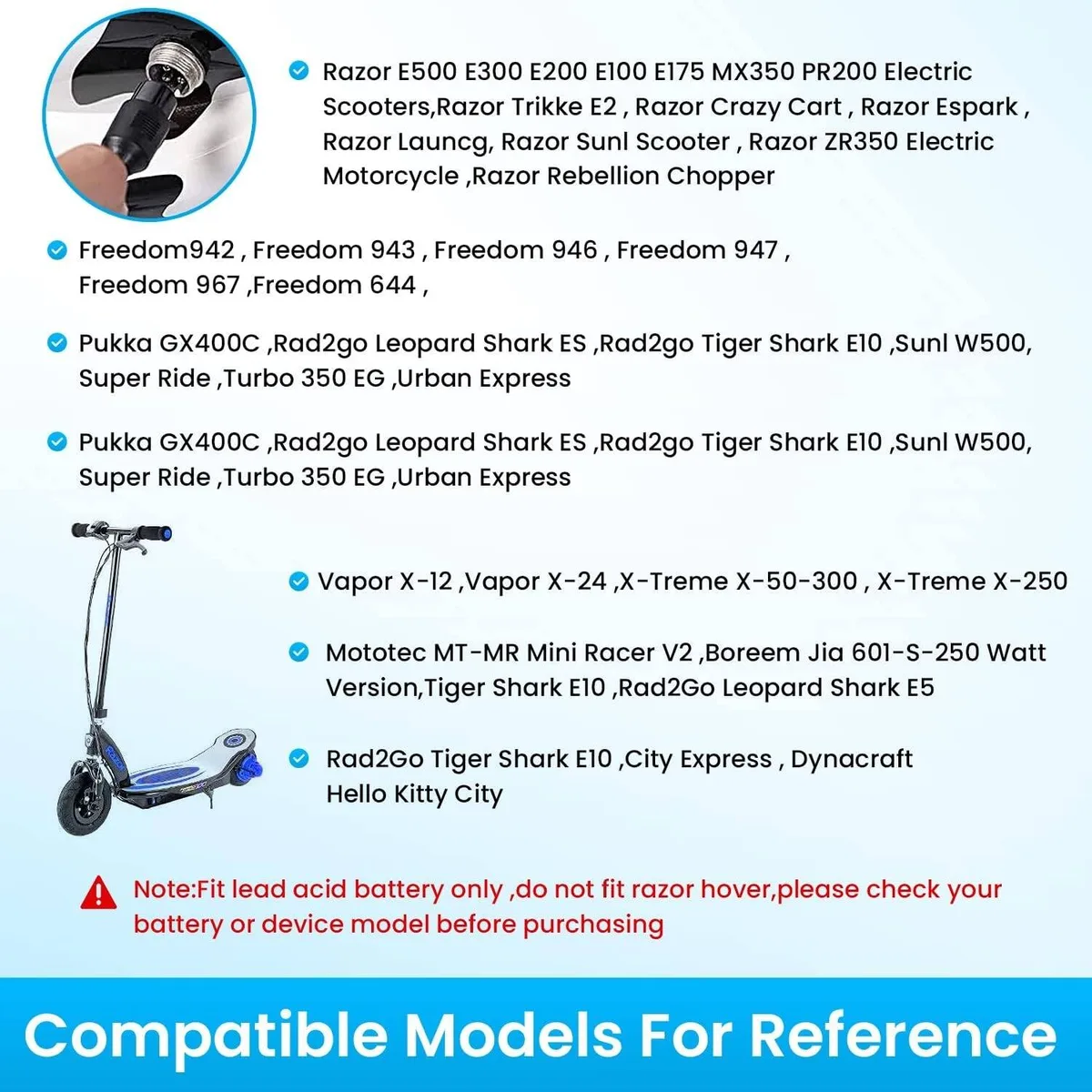 Razor E300 charger problem