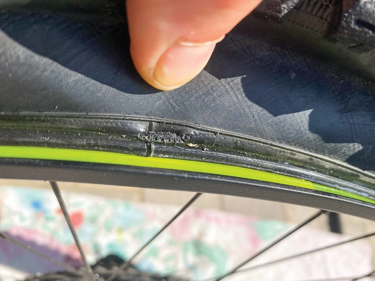 road bike tire sidewall damage