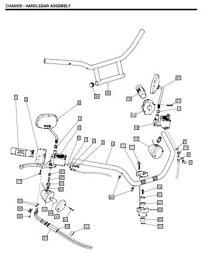 scooter handlebar grip assembly diagram