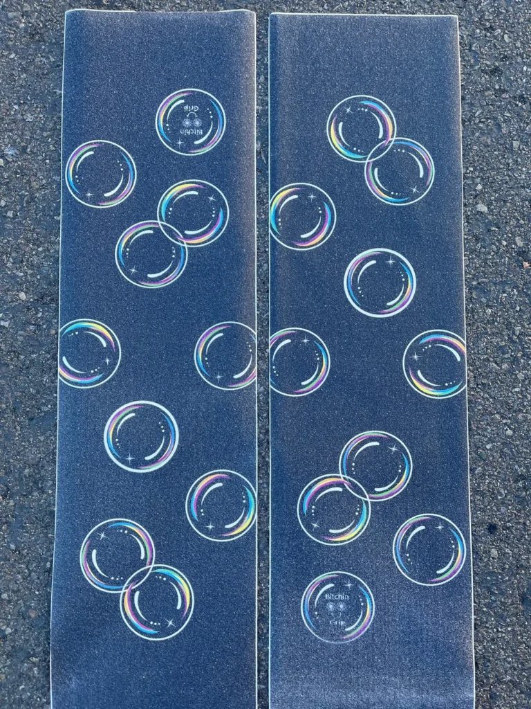 skateboard grip tape bubble close-up