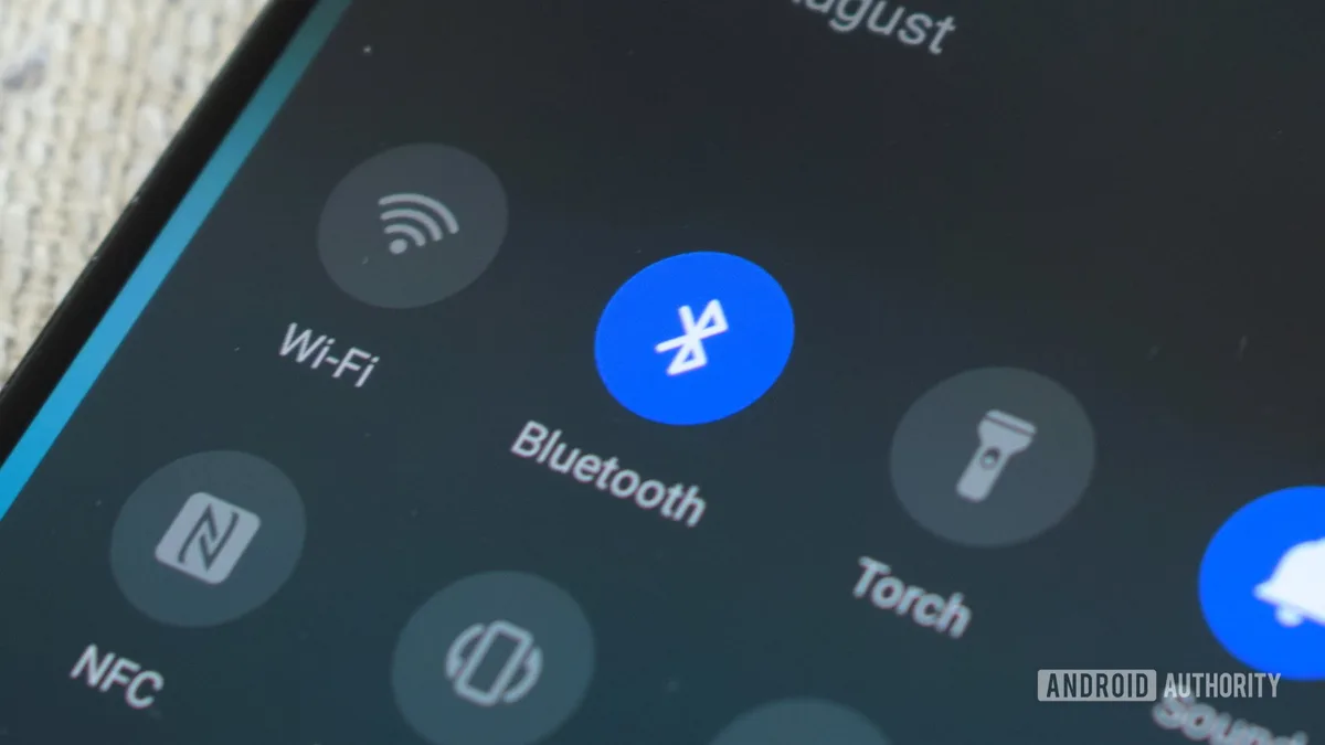 Smartphone Bluetooth settings