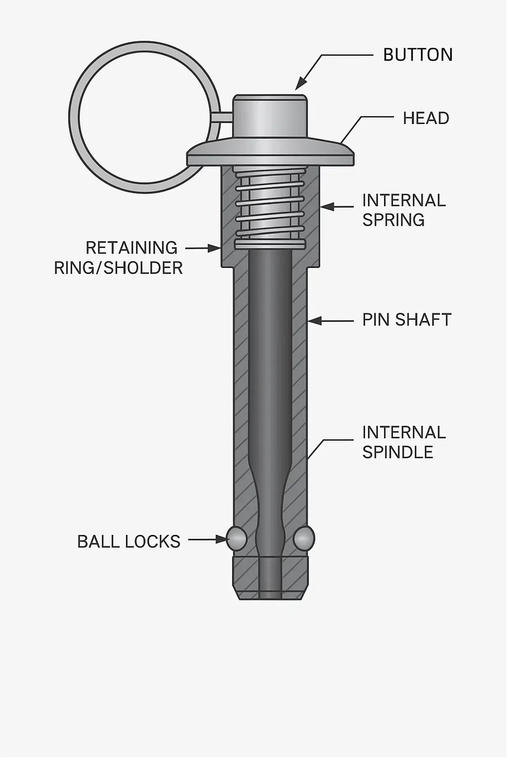 Spring-loaded pin