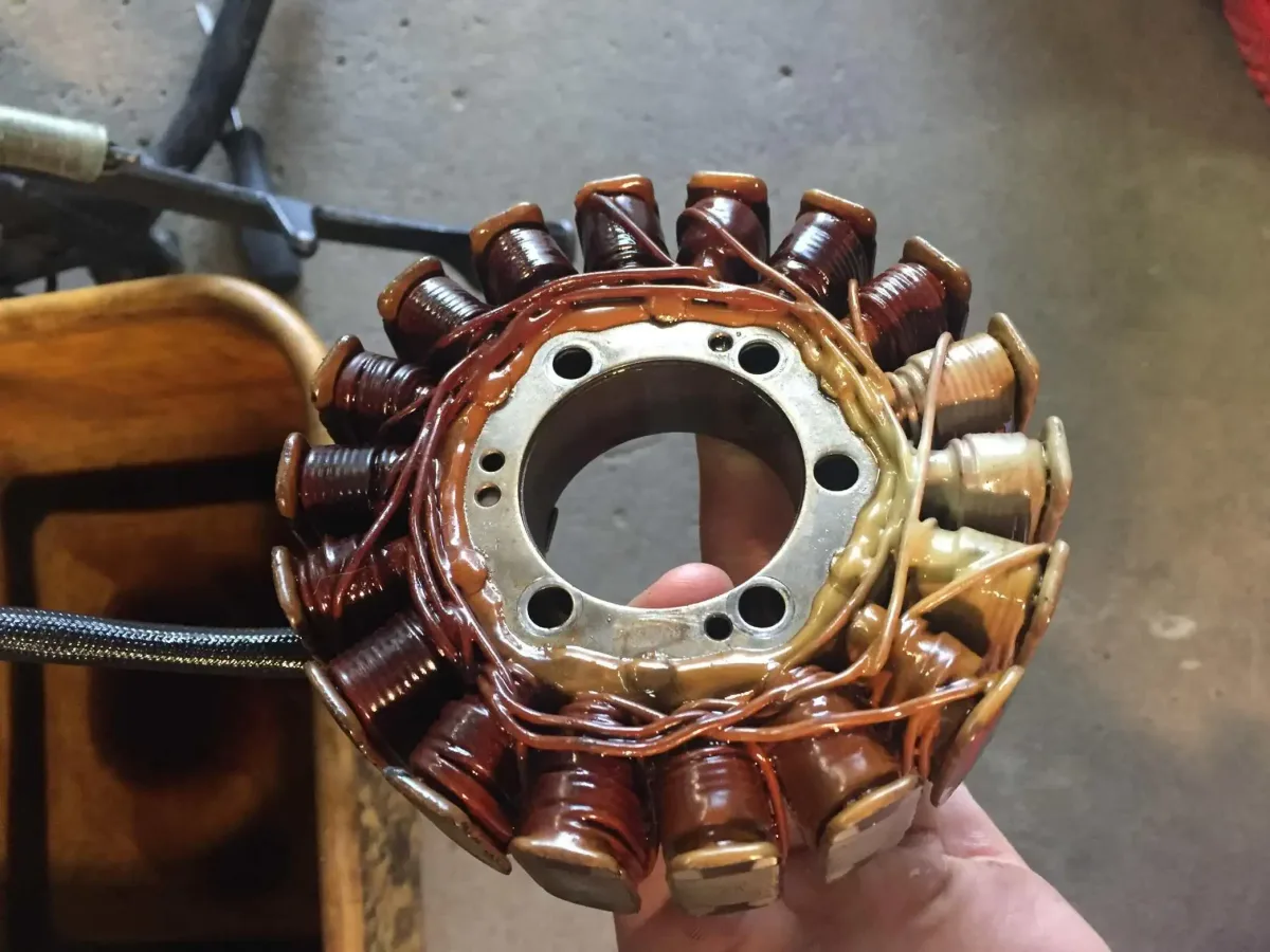 stator windings burn damage