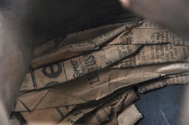 Stuffing with newspaper