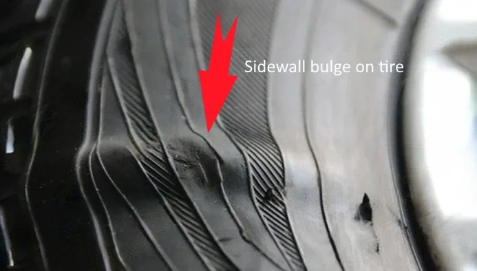 tire sidewall bulge