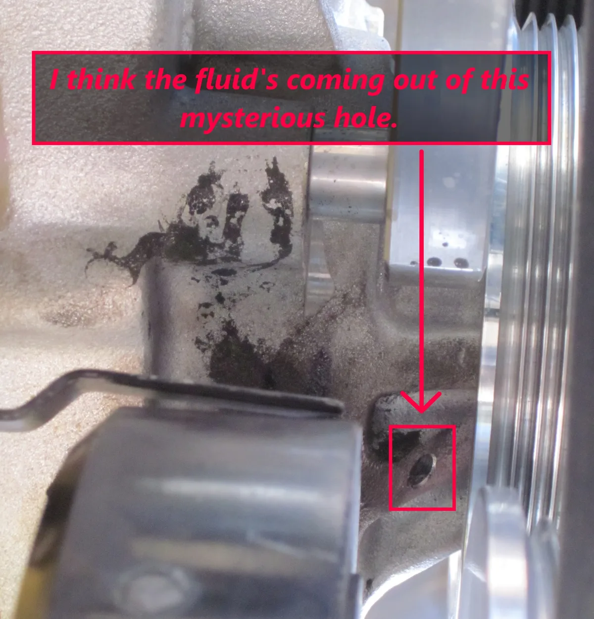 water pump weep hole