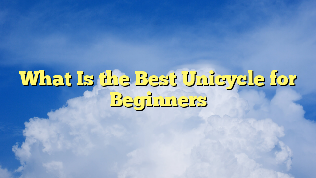 What Is the Best Unicycle for Beginners